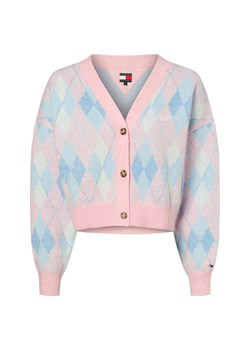 Tommy Jeans Kardigan damski Kobiety brudny róż w kratkę ze sklepu vangraaf w kategorii Swetry damskie - zdjęcie 183825973