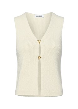 EDITED Damska kamizelka z dzianiny - Rike Kobiety Bawełna écru wypukły wzór tkaniny ze sklepu vangraaf w kategorii Kamizelki damskie - zdjęcie 183825990