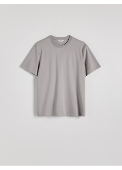 Reserved - T-shirt regular z merceryzowanej bawełny - jasnoszary ze sklepu Reserved w kategorii T-shirty męskie - zdjęcie 183829970