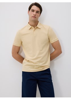 Reserved - Polo z merceryzowanej bawełny - jasnożółty ze sklepu Reserved w kategorii T-shirty męskie - zdjęcie 183829984