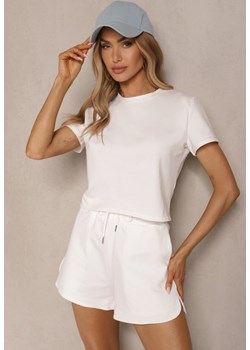 Biały Bawełniany T-shirt o Fasonie Cropped Galionela ze sklepu renee.pl w kategorii Bluzki damskie - zdjęcie 183830714