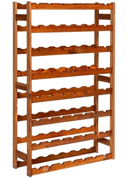 Brązowy regał drewniany na wino - Bottle 7X ze sklepu Edinos.pl w kategorii Regały i witryny - zdjęcie 183831854