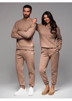 Komplet dresowy dla par UNISEX w stylu athleisure ze spodniami i bluzą - brązowy V16 Z109 ze sklepu ombre w kategorii Komplety i garnitury damskie - zdjęcie 183834740
