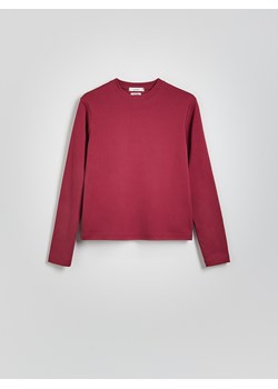 Reserved - Longsleeve z merceryzowanej bawełny - różowy ze sklepu Reserved w kategorii Bluzki damskie - zdjęcie 183835501