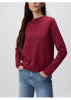 Reserved - Longsleeve z merceryzowanej bawełny - różowy ze sklepu Reserved w kategorii Bluzki damskie - zdjęcie 183836612