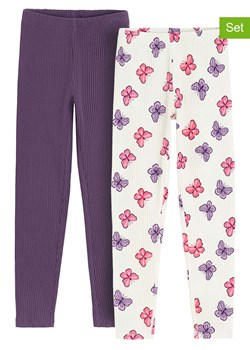 COOL CLUB Legginsy (2 pary) w kolorze fioletowym i kremowym ze sklepu Limango Polska w kategorii Spodnie dziewczęce - zdjęcie 183838043