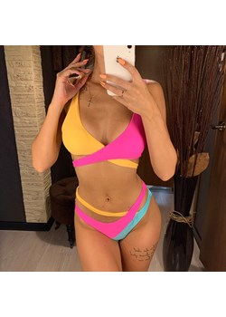 Wielokolorowe bikini wiązane - RÓŻOWY / S ze sklepu Valetta.pl w kategorii Stroje kąpielowe - zdjęcie 183840130