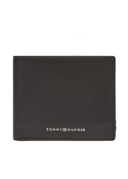 Duży Portfel Męski Tommy Hilfiger Th Foundation Mini Cc Wallet AM0AM13507 Czarny ze sklepu eobuwie.pl w kategorii Portfele męskie - zdjęcie 183843891