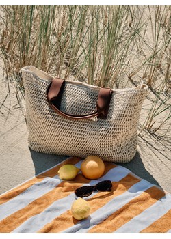 Reserved - Pleciona torebka shopper - kremowy ze sklepu Reserved w kategorii Torby Shopper bag - zdjęcie 183847272