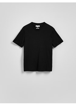 Reserved - T-shirt regular z lnem - czarny ze sklepu Reserved w kategorii T-shirty męskie - zdjęcie 183849163