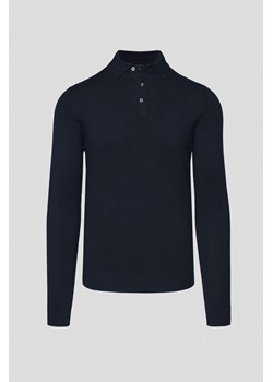 Sweter Polo z Wiskozą Ciemnogranatowy Jorge ze sklepu Lancerto S.A. w kategorii Swetry męskie - zdjęcie 183849371