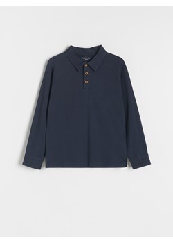 Reserved - Longsleeve polo oversize - granatowy ze sklepu Reserved w kategorii T-shirty chłopięce - zdjęcie 183850540
