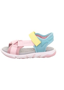 superfit Skórzane sandały &quot;Pebbles&quot; w kolorze jasnoróżowo-błękitno-żółtym ze sklepu Limango Polska w kategorii Sandały dziecięce - zdjęcie 183851234