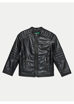 United Colors Of Benetton Kurtka z imitacji skóry 2YJECN051 Czarny Slim Fit ze sklepu MODIVO w kategorii Kurtki chłopięce - zdjęcie 183851704
