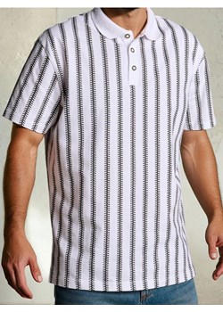Sinsay - Bawełniana koszulka polo w paski - kremowy ze sklepu Sinsay w kategorii T-shirty męskie - zdjęcie 183855073