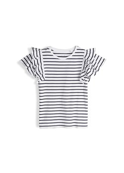 GATE Bawełniany t-shirt w paski z falbankami 3Y ze sklepu gateshop w kategorii Bluzki dziewczęce - zdjęcie 183856461