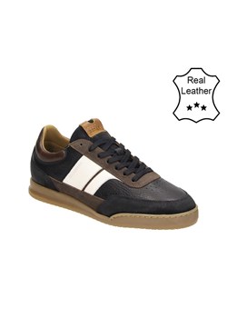 Bullboxer Skórzane sneakersy w kolorze brązowo-czarno-białym ze sklepu Limango Polska w kategorii Buty sportowe męskie - zdjęcie 183857464