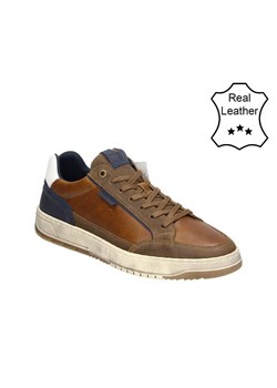 Bullboxer Skórzane sneakersy w kolorze jasnobrązowo-granatowym ze sklepu Limango Polska w kategorii Buty sportowe męskie - zdjęcie 183857474