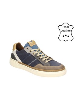 Bullboxer Skórzane sneakersy w kolorze granatowo-brązowym ze sklepu Limango Polska w kategorii Trampki męskie - zdjęcie 183857480