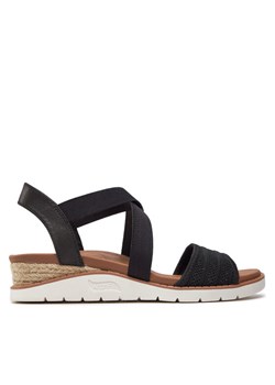 Sandały Skechers Bobs Arch Fit Beach Kiss Boho Beyond 114013/BLK Czarny ze sklepu eobuwie.pl w kategorii Sandały damskie - zdjęcie 183857551