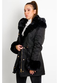 CZARNA KURTKA PARKA ZIMOWA Z ODPINANYM FUTERKIEM ze sklepu olika.com.pl w kategorii Parki damskie - zdjęcie 183858553
