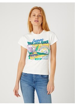 WRANGLER DAMSKA KOSZULKA WRANGLER SHRUNKEN BAND TEE WORN WHITE 112332013 ze sklepu YouNeedit.pl w kategorii Bluzki damskie - zdjęcie 183858972