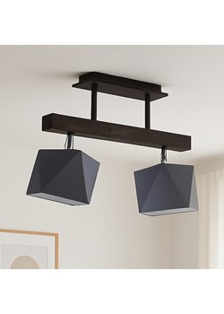 Skandynawska lampa sufitowa na drewnianej belce ASTIR 2-płomienna w kolorze czarnym ze sklepu Lysne w kategorii Lampy sufitowe - zdjęcie 183859330