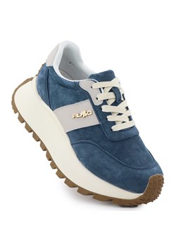 Skórzane buty na grubej platformie niebieskie Filippo DP6785 ze sklepu ButyModne.pl w kategorii Buty sportowe damskie - zdjęcie 183860782