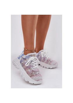Sneakersy Damskie Z Szydełkową Cholewką Multikolor wielokolorowe ze sklepu ButyModne.pl w kategorii Buty sportowe damskie - zdjęcie 183860792