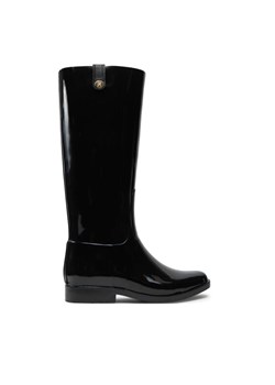 Tommy Hilfiger Kalosze Th Stud Rubber Long Rainboot FW0FW08185 Czarny ze sklepu MODIVO w kategorii Kalosze damskie - zdjęcie 183862772