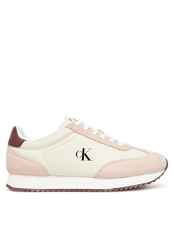 Calvin Klein Jeans Sneakersy Runner Laceup Mg Nylon Mix YW0YW01828 Écru ze sklepu MODIVO w kategorii Buty sportowe damskie - zdjęcie 183862862