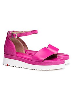 LLOYD Skórzane sandały w kolorze różowym na koturnie ze sklepu Limango Polska w kategorii Sandały damskie - zdjęcie 183865313