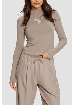 GUESS Beżowy damski longsleeve Colette Tee, Rozmiar XS ze sklepu outfit.pl w kategorii Bluzki damskie - zdjęcie 183872461