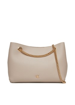 Torebka Calvin Klein Minimal Monogram Shoulde LV04F3205G Beżowy ze sklepu eobuwie.pl w kategorii Kopertówki - zdjęcie 183873110