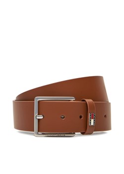 Pasek Męski Tommy Jeans Tjm Flag Leather 4.0 AM0AM13416 Brązowy ze sklepu eobuwie.pl w kategorii Paski męskie - zdjęcie 183873194