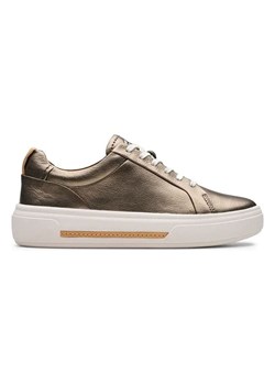 Clarks Skórzane sneakersy &quot;Hollyhock Walk&quot; w kolorze złotym ze sklepu Limango Polska w kategorii Buty sportowe damskie - zdjęcie 183878852