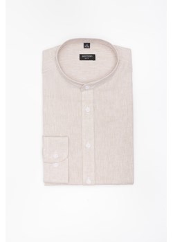 KOSZULA FORMENTO 3289D DŁUGI RĘKAW SLIM FIT BEŻOWA Z LNEM ze sklepu Recman w kategorii Koszule męskie - zdjęcie 183879950
