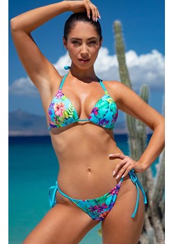 Biustonosz kąpielowy bikini trójkątne miski wiązany na szyi 720/02, Kolor turkusowy-wzór, Rozmiar 36A, Primo ze sklepu Primodo w kategorii Stroje kąpielowe - zdjęcie 183883961