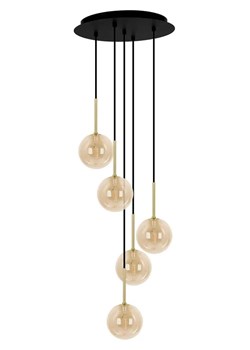 Lampa z wiszącymi beżowymi kulamo Karito ze sklepu Edinos.pl w kategorii Lampy wiszące - zdjęcie 183884402