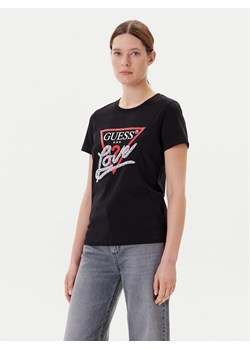 Guess T-Shirt W5YI40 I3Z14 Czarny Regular Fit ze sklepu MODIVO w kategorii Bluzki damskie - zdjęcie 183885440