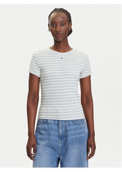 Tommy Jeans T-Shirt Essential DW0DW17383 Zielony Slim Fit ze sklepu MODIVO w kategorii Bluzki damskie - zdjęcie 183885472