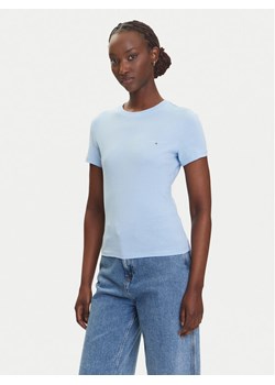 Tommy Jeans T-Shirt Linear DW0DW21164 Błękitny Slim Fit ze sklepu MODIVO w kategorii Bluzki damskie - zdjęcie 183885474