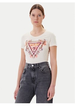 Guess T-Shirt W5YI08 J1314 Écru Regular Fit ze sklepu MODIVO w kategorii Bluzki damskie - zdjęcie 183885563