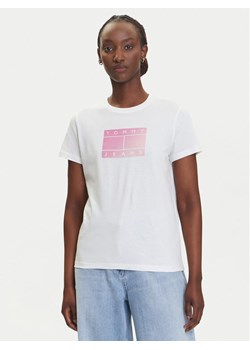 Tommy Jeans T-Shirt Gradient Flag DW0DW20905 Biały Regular Fit ze sklepu MODIVO w kategorii Bluzki damskie - zdjęcie 183885594
