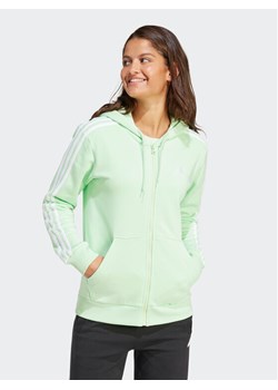 adidas Bluza Essentials 3-Stripes IR6077 Zielony Regular Fit ze sklepu MODIVO w kategorii Bluzy damskie - zdjęcie 183885601