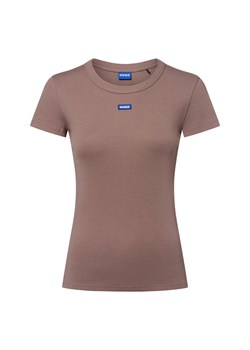 HUGO BLUE Koszulka damska - Easy Tee_B Kobiety Bawełna koniakowy jednolity ze sklepu vangraaf w kategorii Bluzki damskie - zdjęcie 183887192