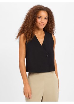 Someday Damska kamizelka z zawartością lnu - Nabril Kobiety wiskoza czarny jednolity ze sklepu vangraaf w kategorii Kamizelki damskie - zdjęcie 183887251