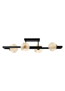 Lampa z czterema kloszami czarno-beżowa E6-R25 ze sklepu Edinos.pl w kategorii Lampy sufitowe - zdjęcie 183887914