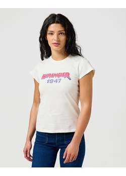 WRANGLER DAMSKA KOSZULKA WRANGLER SHRUNKEN BAND TEE WORN WHITE 112355334 ze sklepu YouNeedit.pl w kategorii Bluzki damskie - zdjęcie 183888403