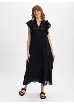 Neo Noir Damska sukienka casual - Ankita S Voile Kobiety Bawełna czarny jednolity ze sklepu vangraaf w kategorii Sukienki - zdjęcie 183889464